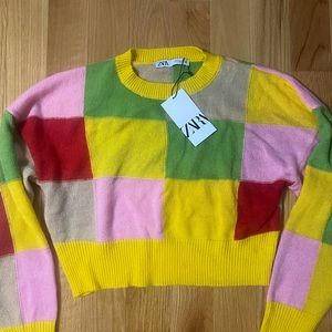 Zara: Cropped colourful sweater